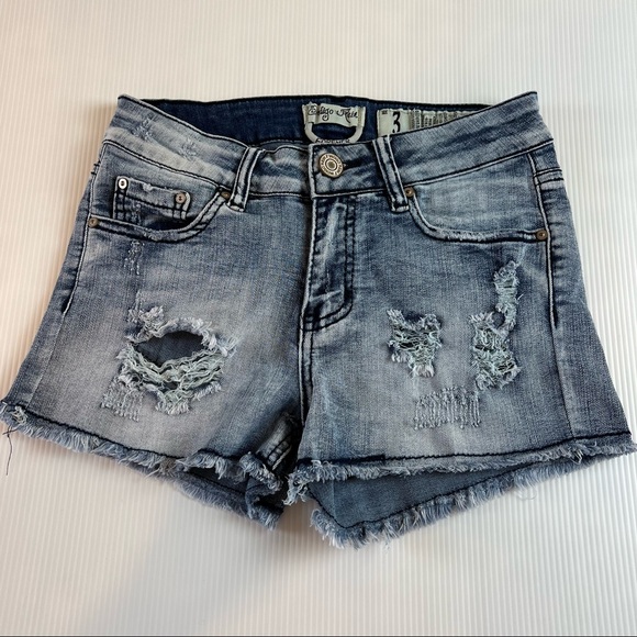 Indigo Rein Forever Distressed Denim Shorts. Sz 3 - Picture 11 of 11